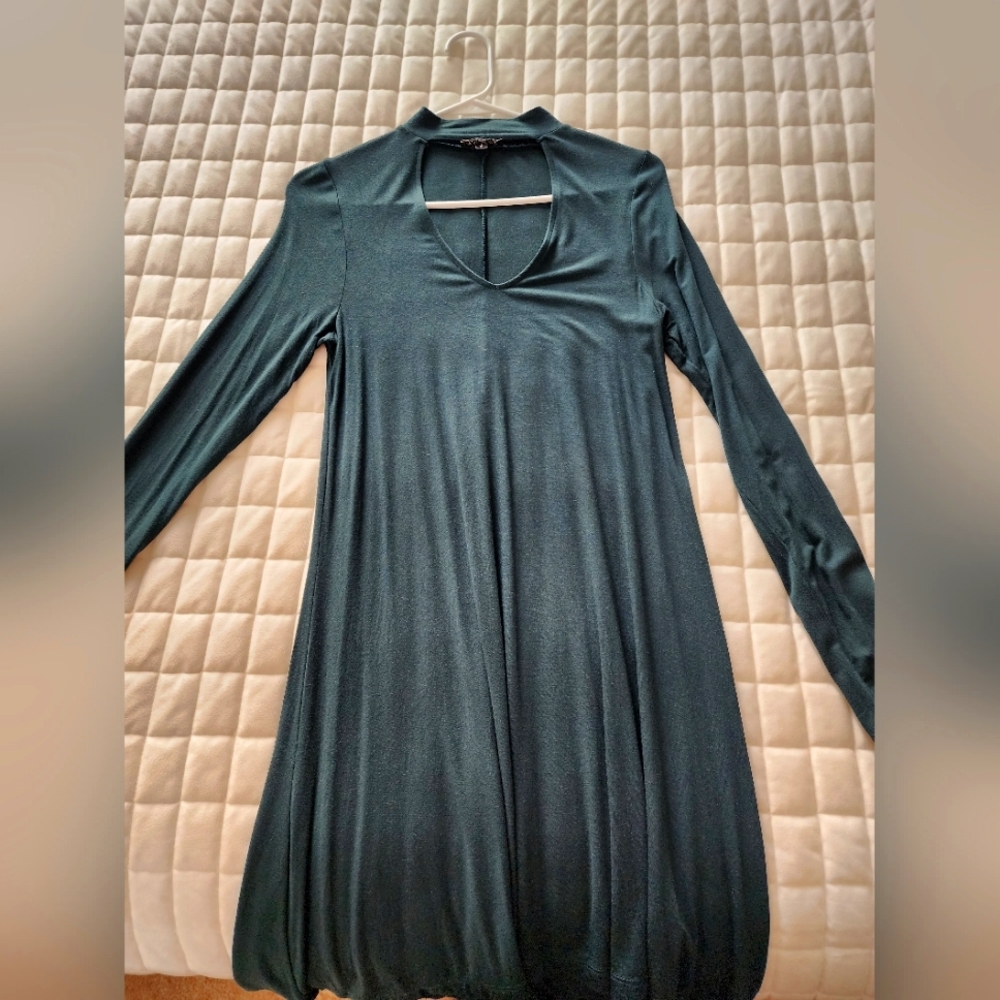 Express Long Sleeved Chest Cutout Mini Dress